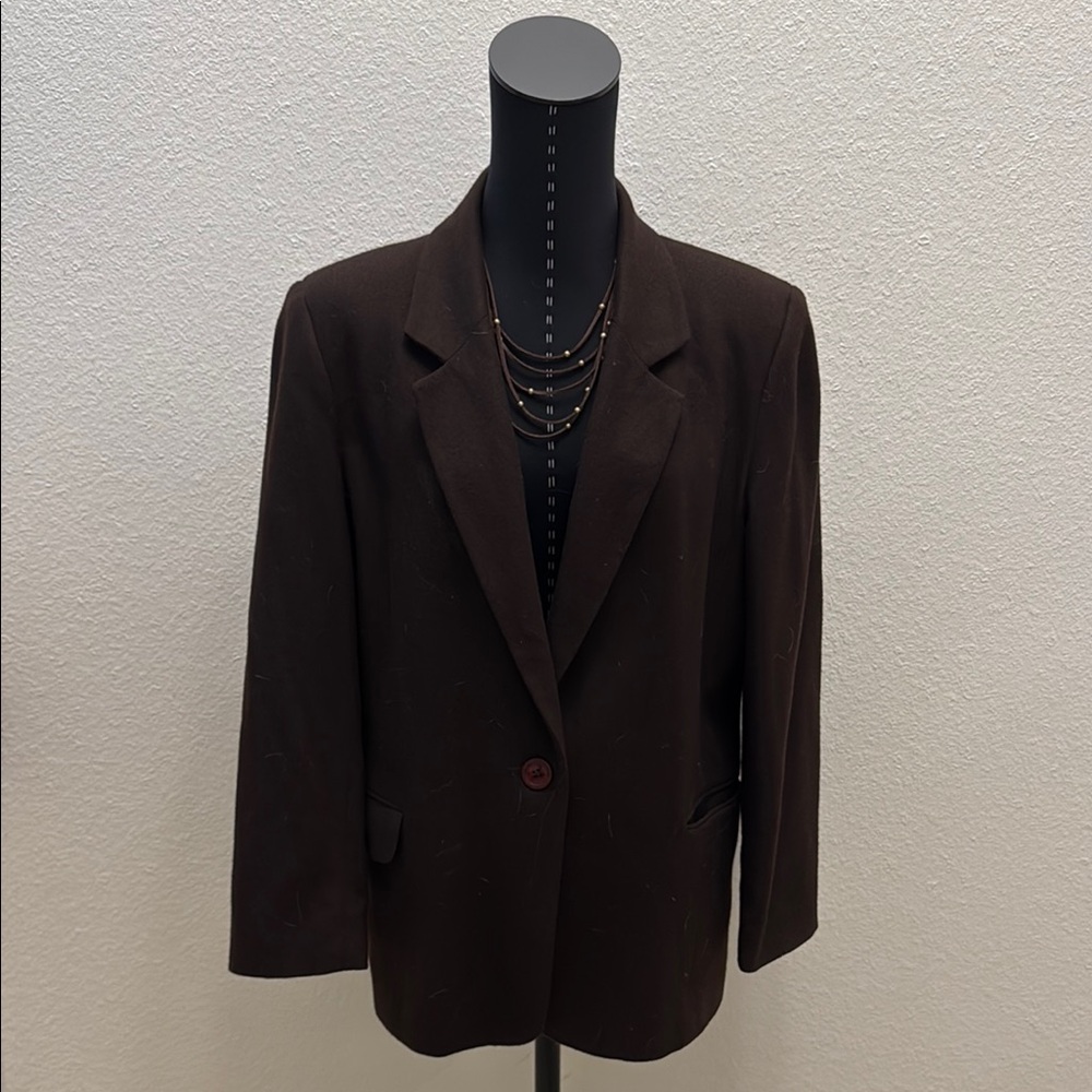 Preview International Brown Blazer with Notched Lapels